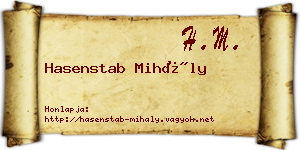 Hasenstab Mihály névjegykártya